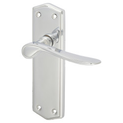Altro Polished Chrome Latch Door Handles - Rome Range - 170 x 50mm