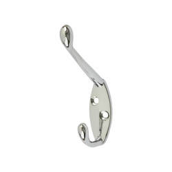 Altro Diecast Single Hat & Coat Hook - 90 x 58mm - Polished Chrome - Pack of 10