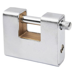 Watchman by Squire Armoured Shutter Lock - 60mm Body - 11 x 22mm Shackle - Keyed Alike Key 1 - Silver