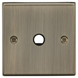 Knightsbridge 20A Square Edge Flex Outlet Plate - Antique Brass