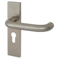 Hampstead Satin Stainless Steel 19mm Return to Door Euro Lock Door Handles - Square - 47.5mm c/c