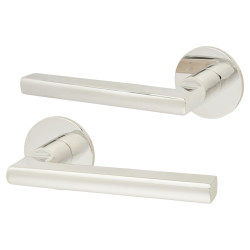 Jigtech Polished Stainless Steel Door Handles on Round Slim Rose - Schema Rita Range
