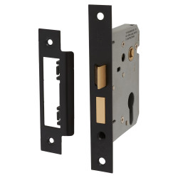 Touchpoint Contract Euro Profile Sashlock - 76mm Case - 57mm Backset - Matt Black