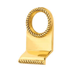 Altro Georgian Rope Edge Rim Cylinder Pull - 85 x 44mm - Polished Brass