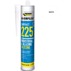 Everbuild Everflex 225 Contract Industrial & Glazing Silicone Sealant - 295ml - White