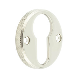 Burlington by Frelan Westbourne Knurled Escutcheon - 40mm Diameter - Euro - Polished Nickel