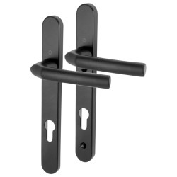 Hoppe Birmingham 1117/3811N uPVC Multipoint Door Handle - Short Plate - 92mm c/c - 70mm door - Black