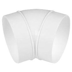 Awenta Plastic 45° Elbow Pipe Connector - 5"/125mm – White