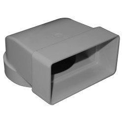 Manrose Plenum 90° Adaptor - 125mm Spigot - 204 x 60mm - Grey