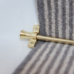 Altro Stair Rod with Fluted Finials - 900mm Length - Satin Brass
