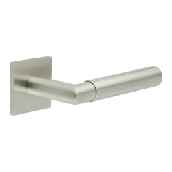 CRES by Frelan Satin Stainless Steel Sprung Fire Rated Door Handles on Square Rose - CR-102 Range
