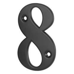 79mm Screw Fix Door Numeral - 8 - Black