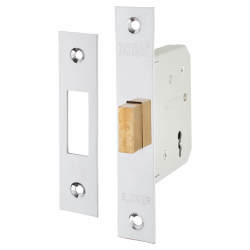 ERA 3 Lever Deadlock - 76mm Case - 56mm Backset - Polished Chrome