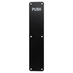 Altro Stainless Steel Finger Plate - Push - 350 x 75 x 1.2mm - Radius - Matt Black
