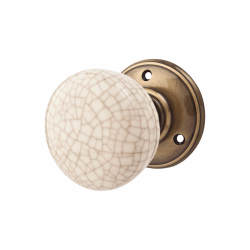 Carlisle Brass Ivory Crackle Knob & Bronze Rose Porcelain Mortice Door Knob - 70mm Rose - Delamain