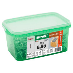 SPAX T-Star Plus Torx Washer Head Wood Screws - 6.0 x 80mm - WIROX Zinc Plated - Pack of 200