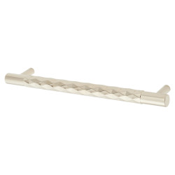 Alexander & Wilks Diamond Cut 14mm T-Bar Cabinet Pull Handle - 160mm Centres - PVD Polished Nickel