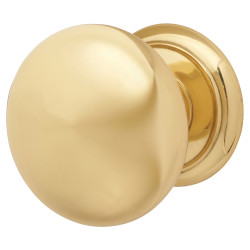 Carlisle Brass Large Round Centre Door Knob - 90mm Rose Diameter - Polished Brass