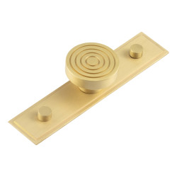Hoxton by Frelan Murray Round Cabinet Knob on Stepped Backplate - 40mm Diameter - Satin Brass