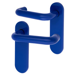 Hoppe AR600/21 Cobalt Blue Nylon Steel Core Safety Latch Door Handles - Paris Range - 165 x 46mm