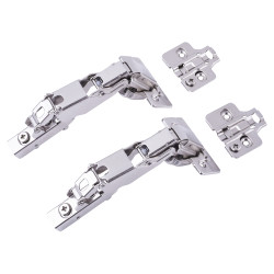 Klug Clip-On Cabinet Hinge - 165° - Soft Close - Half Overlay - Chrome Plated