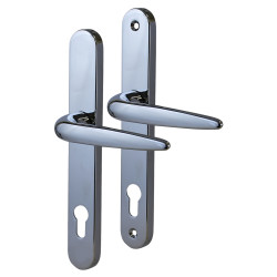 Trojan Sparta uPVC Multipoint Door Handle - Long Plate - 92mm c/c - Chrome