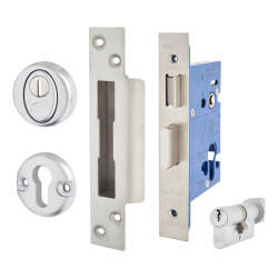 Altro BS8621 Euro Sashlock & Thumbturn - 65mm Case - 44mm Backset - Satin Stainless Steel
