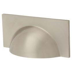 Crofts & Assinder Monmouth Square Cabinet Cup Handle - 64mm Centres - Brushed Satin Nickel
