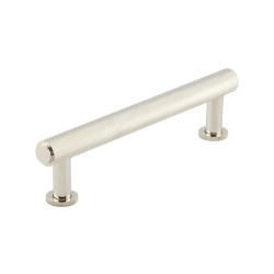 Burlington by Frelan Piccadilly 15mm Knurled T-Bar Cabinet Pull Handle - 128mm c/c - Polished Nickel