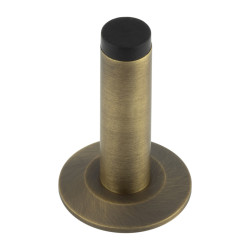 Burlington by Frelan Plain Projection Door Stop on Chamfered Rose - 76mm Projection - Antique Brass