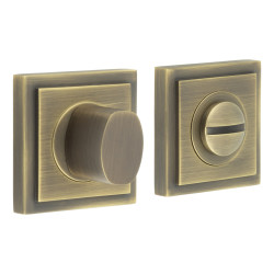 Burlington by Frelan Inner 3 Turn & Release with Square Stepped Rose - 47 x 47mm - Antique Brass