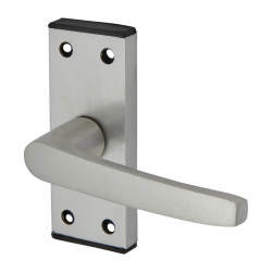 Touchpoint Satin Aluminium Latch Door - Short Plate - Tiger Range - 100 x 38mm