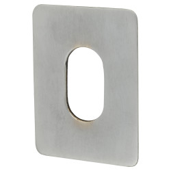 Jumbo Adhesive Fixing Escutcheon - 65.5 x 47.6mm - Oval - Satin Chrome