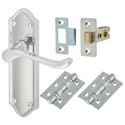 Altro Polished Chrome Scroll Latch Door Handles Pack - Ashmead Range
