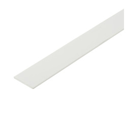 Rothley 1000mm Plastic Flat Bar - 23.5 x 2mm - White