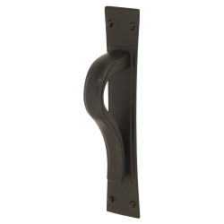 Altro Titan Georgian Latch Cabinet Pull Handle on Backplate - 64mm Centres - Matt Black