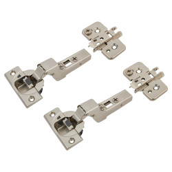 Blum CLIP Top Soft Close Cabinet Hinge Pack & 0mm Mounting Plates - 110° - Inset - Zinc Plated -Pair