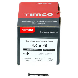 TIMCO Carcass Pozi Countersunk Wood Screws - 4.0 x 45mm - Black Phosphate - Pack of 500