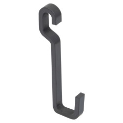 Emuca Titane Kitchen Wall Hanging Profile Hanging Hooks - Anthracite Grey - Pack of 2
