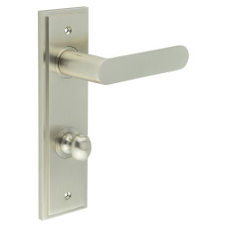 Burlington by Frelan Satin Nickel Fire Rated DIN Bathroom Door Handles - Kensington - Inner 1 - 200 x 55mm