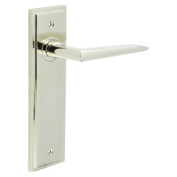 Burlington by Frelan Polished Nickel Fire Rated Latch Door Handles - Mayfair - 200 x 55mm
