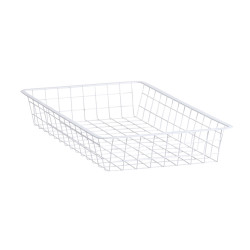 elfa Top Track System - Click In Shallow Wire Basket - 327 x 527 x 85mm - White