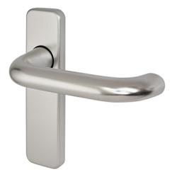 Touchpoint Satin Aluminium 20mm Return to Door Latch Door Handles - 155 x 40mm