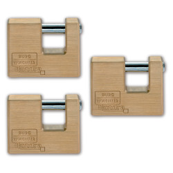 Burg Wachter Quadra Shutter Lock - 90mm Body - 36 x 18mm Shackle - Keyed Alike - Pack of 3