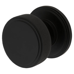 Hampstead Matt Black Knurled Mortice Door Knob - 62mm Rose Diameter - Riley Range