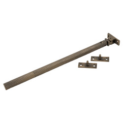 Hampstead Willow Knurled Casement Window Stay - 12"/300mm Length - Antique Brass