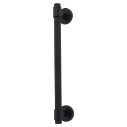 Hampstead Lines T-Bar Door Pull Handle on Rose - Screw Fix - 300mm Centres - Matt Black