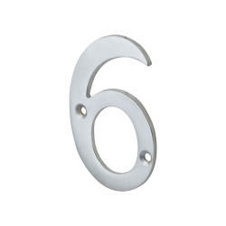 76mm Screw Fix Door Numeral - 6 / 9 - Satin Chrome