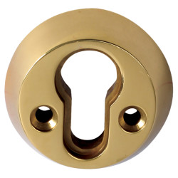 ERA High Security Escutcheon - 50mm Diameter - Euro - Polished Brass - Pair