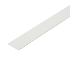 Rothley 1000mm Plastic Flat Bar - 15.5 x 2mm - White